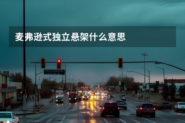麦弗逊式独立悬架什么意思